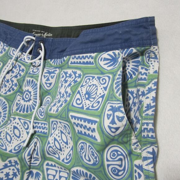 Kanvas By Katin Castaway 17” Hybrid Trunks Jade Shorts Men's Sz 34 Blue & Green - Picture 5 of 14